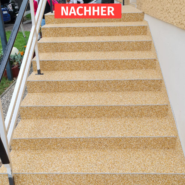 Steinteppich Treppe Nachher