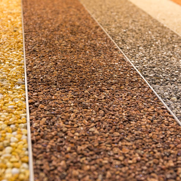 Steinteppich, Marmorkies Farben